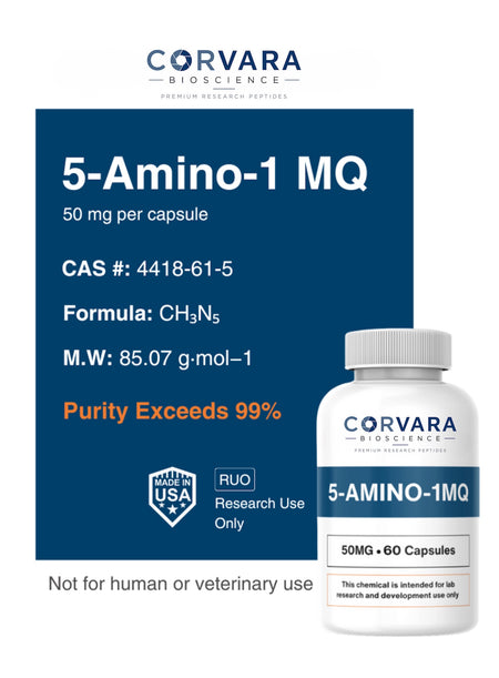 5-Amino-1MQ 50mg research capsule, Corvara Bioscience